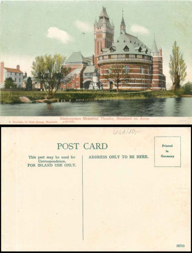Stratford-upon-Avon Shakespeare Memorial Theatre, *ca. 1920