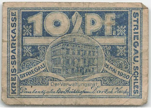 Striegau Schlesien Notgeldschein Strzegom 1920