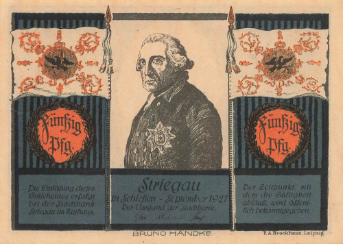 Striegau Silesia emergency bank note Strzegom 1921