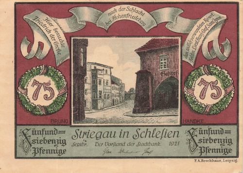 Striegau Schlesien Notgeldschein Strzegom 1921