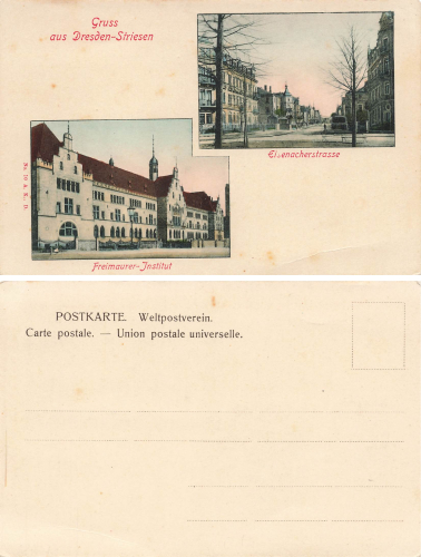 Striesen Dresden Eisenacherstrasse Freemason Institute * around 1900