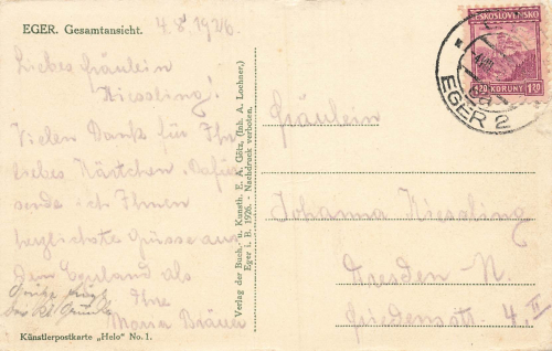 Eger Böhmen Cheb o 1926