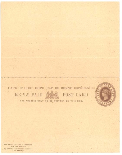 South Africa Cap of good Hope postal stationery with reply card *approx. 1900