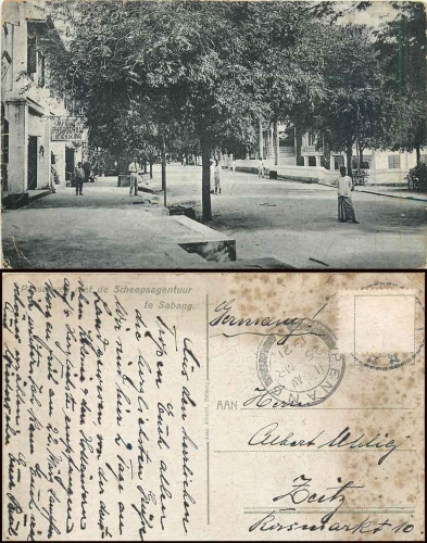 Sumatra Sabang Passarweg met de Scheepsagentuur o 25.3.1921