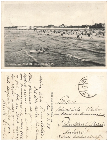 Swinemünde Gesellschaftsbad Kreis Wollin o 3.7.1928
