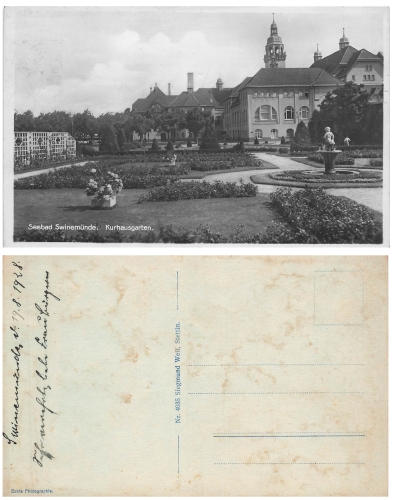 Swinemünde,  Kreis Wolin Kurhausgarten gebr. 1928