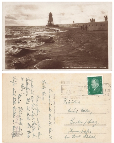 Swinoujscie District Wolin Easter Harbor Ostmole Lighthouse o May 26th, 1931