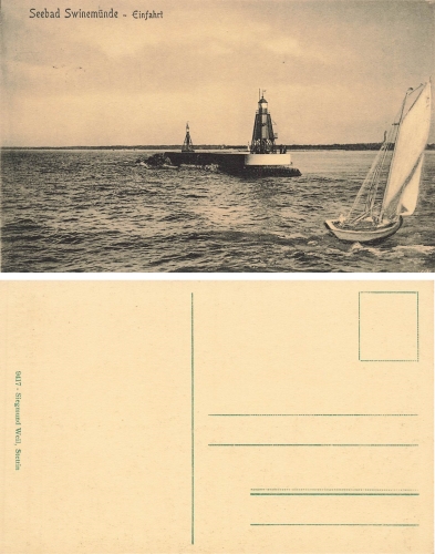 Swinoujscie Pomerania entrance with lighthouse * around 1910