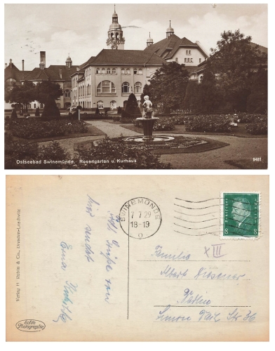 Swinoujscie district Wolin Rosengarten Kurhaus o 7.7.1929