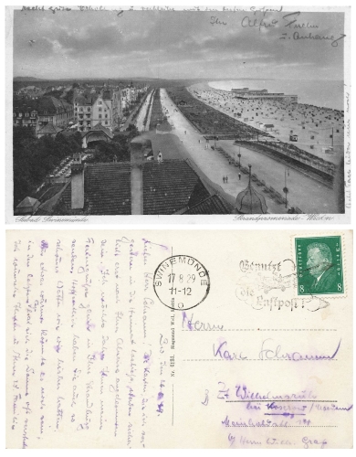 Swinoujscie district of Wollin beach promenade o 17.8.1929