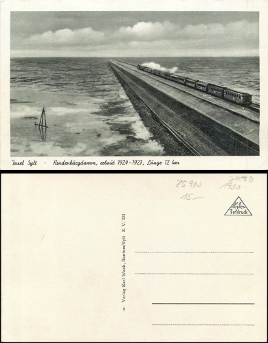 Sylt Hindenburgdamm Zug  *1930 