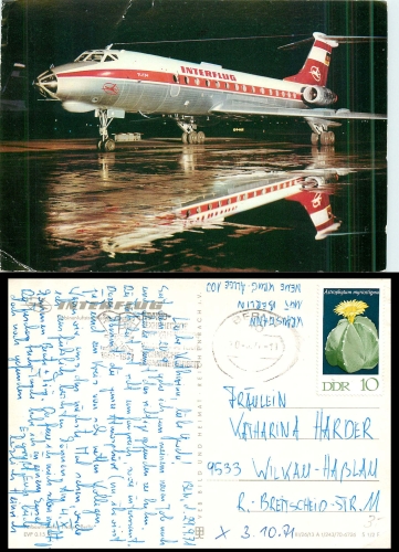 TU-134 Interflug Verlag Bild und Heimat S1/2F o 29.9.1971