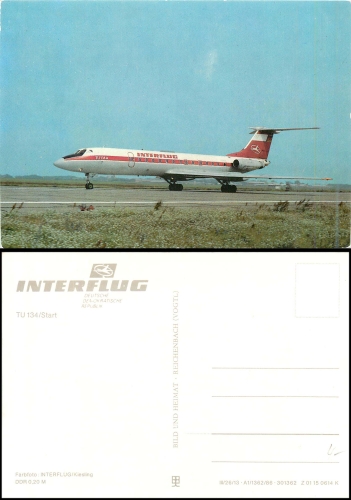 TU-134 Interflug Verlag Bild und Heimat 0614 K jet aircraft