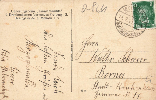 01723 Taennichtmuhle  Wilsdruff Genesungsheim o 1923