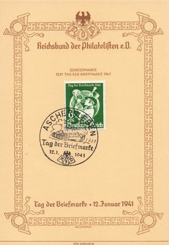 Stamp Day 1941 Michel 762 FDC o Aschersleben January 12, 1941