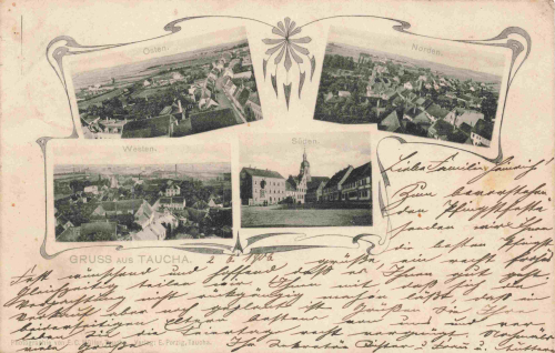 Taucha Jugendstil Karte o 1902