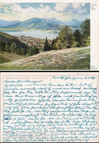 83684 Tegernsee artist card Josef Suessmayr gebr. 1/12/1951