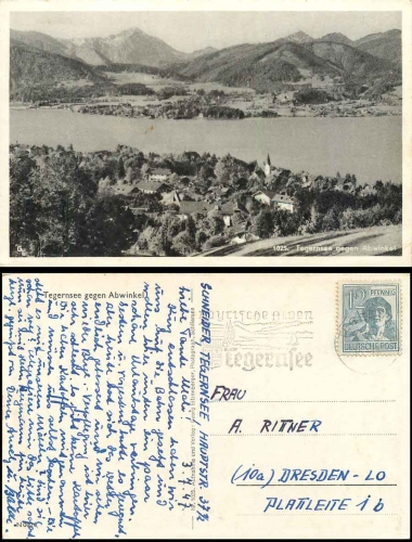 83684 Tegernsee gegen Abwinkel o 3.7.1947