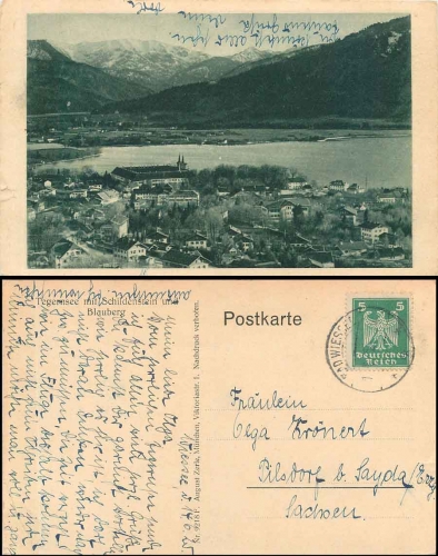 83684 Tegernsee mit Schildenstein und Blauberg o 14.6.1925