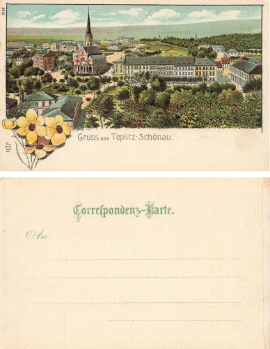 Teplitz-Schoenau Bohemia Chromolithograph * around 1900