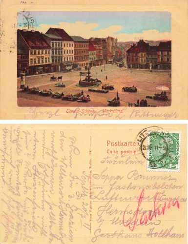 Teplitz-Schoenau Market Square Bohemia o July 20, 1911
