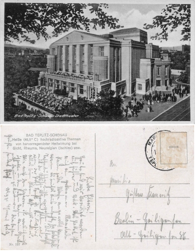 Teplitz-Schonau Stadttheater (Sudeten) gebr. um 1930