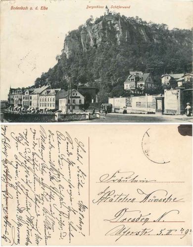Tetschen Bodenbach mit Bergschloss Schaferwand o ca. 1915