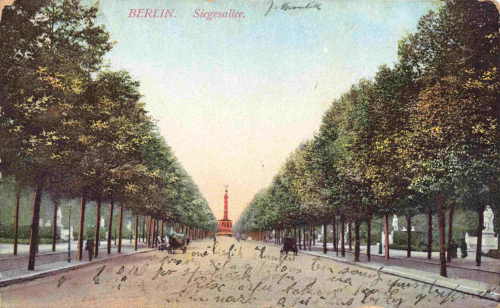 Tiergarten Berlin, Siegesallee – old picture postcard, c. 1913