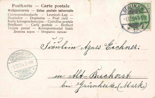 Tiergarten Berlin, Siegesallee with the Roland Fountain, vintage postcard, c. 1904