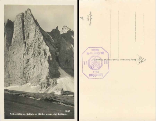 Falkenhütte am Spillistjoch gegen den Laliderer, * ca. 1930