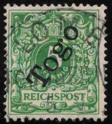 Togo German Post (Michel No. 2 used, Crown & Eagle issue, certified