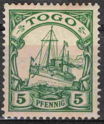 Togo Deutsche Post Michel 8 * ungebraucht Kaiseryacht  ​​​​​​​mit Falz