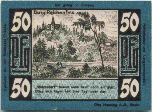 Triebes, Hohenleuben, Langenwetzendorf emergency money (Notgeld) 1921