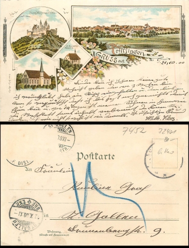 Trillfingen Haigerloch Farblitho o 2.10.1900