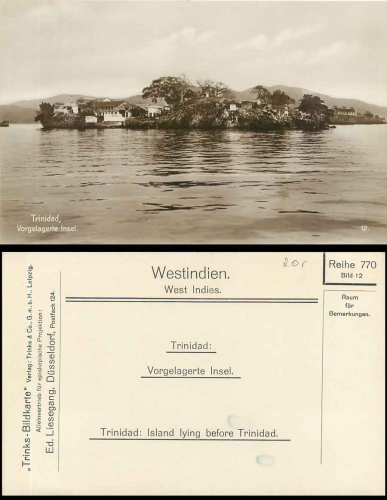 Trinidad West Indies * ca. 1920 Trinks picture map