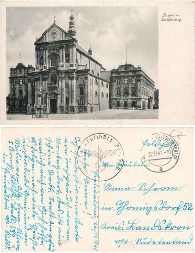 Opava Troppau Niederring field post Landesschützen Bat. 559 or 11/27/1941