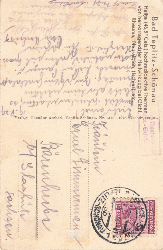 Teplitz-Schönau Theater Deutsches Haus Herrenhaus Böhmen Teplice o 1929