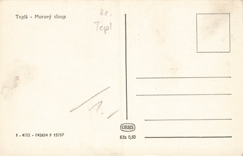 Tepla Morovy sloup Böhmen Tepl * um 1950
