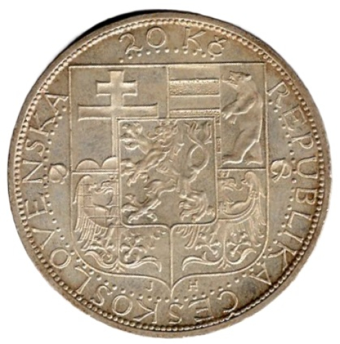 Tschechoslowakei 20 Kronen 1937 Zum Tode von Präsident Masaryk