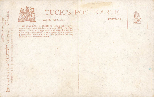 Münster Westfalen Schloss Künstlerkarte Charles E. Flower Tucks Oilette * um 1910