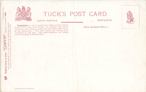 Lympstone East Devon Künstlerkarte Tucks Oilette * um 1910