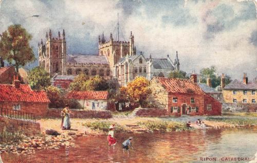 Ripon Cathedral artist's postcard Tucks Oilette, circa 1910