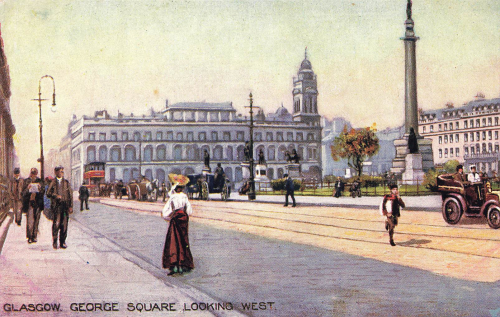 Glasgow George Square Künstlerkarte Tucks Oilette o 1910