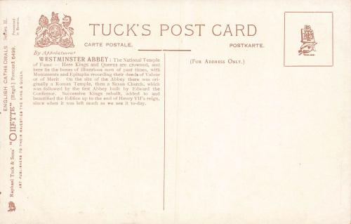 Westminster Abbey Künstlerkarte Tucks Oilette * um 1910