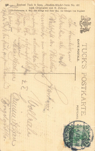 Studien Köpfe Künstlerkarte R. Zickner Tucks Post Card o 1913