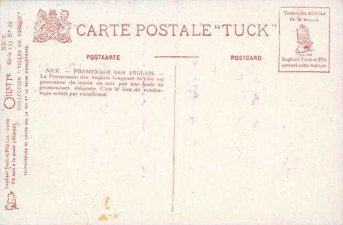 Nice Promenade des Anglais Künstlerkarte Tucks Oilette * um 1910
