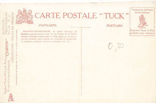 Beaulieu-Villefrance Künstlerkarte Tucks Oilette * um 1910