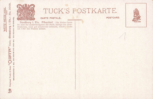 Straßburg im Elsaß Pflanzbad  Künstlerkarte Tucks Oilette * um 1910