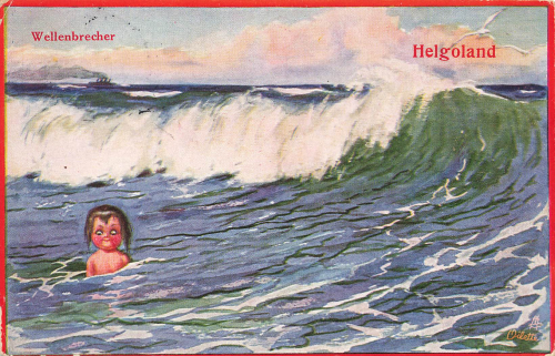 Junge Krabben Wellenbrecher Künstlerkarte Tucks Oilette o 1914