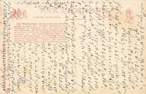 82439 Walchensee Künstlerkarte Tucks Oilette gebraucht  um 1910